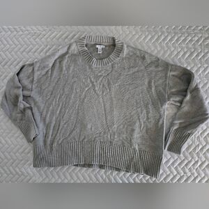 Daily Ritual 100% Cotton Oversized Gray Knit Sweater